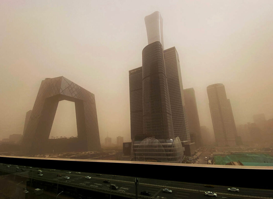 Beijing was engulfed in a dangerous sandstorm