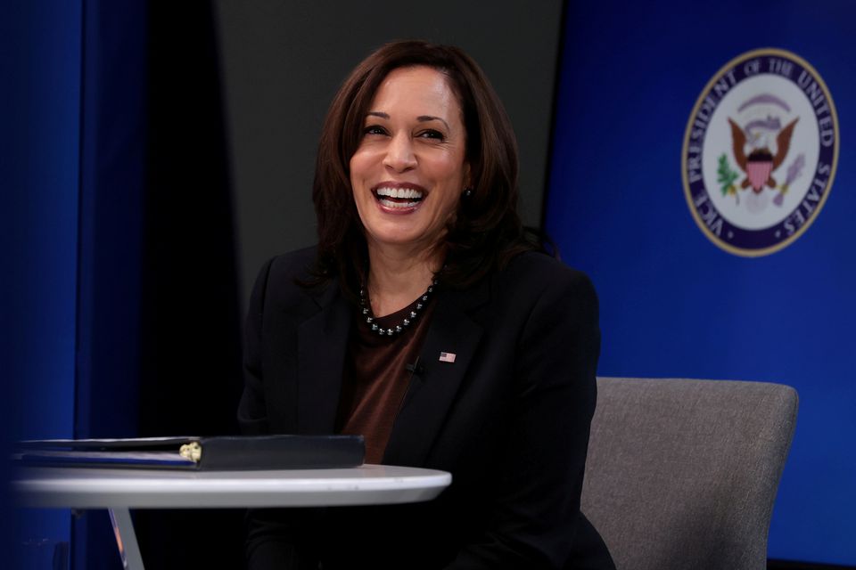 US First Vice President Harris greets Tanzania's first female president, Hassan