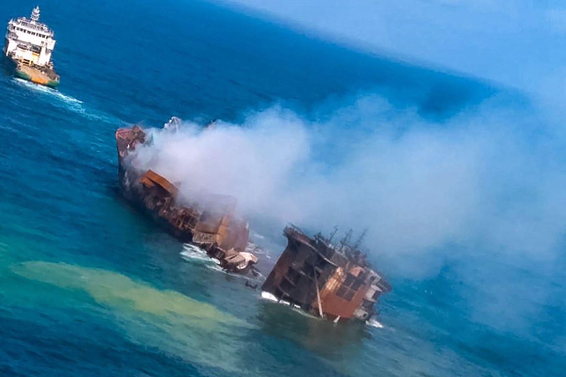 A sunken container ship in Sri Lanka could lead to an environmental crisis