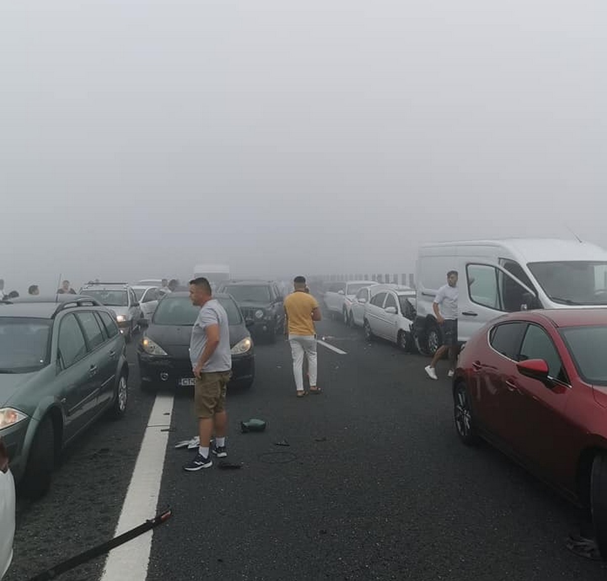 A large-scale car accident in Romania, 55 cars collided on the highway