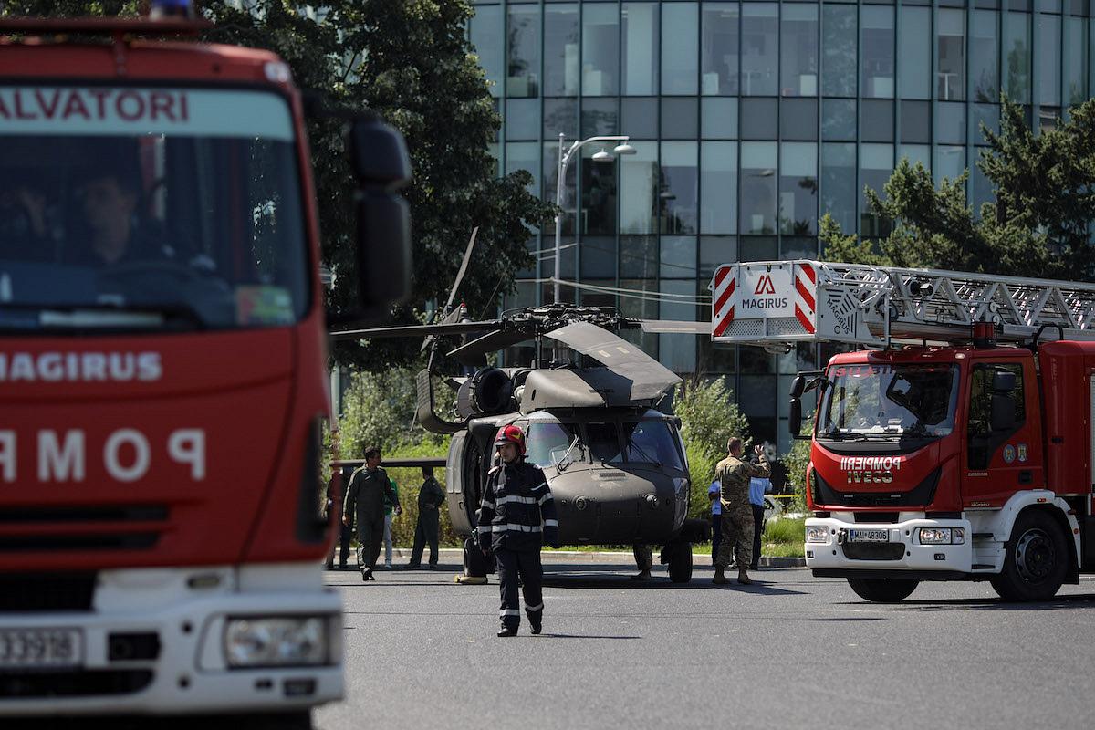 A US military helicopter made an emergency landing in central Bucharest
