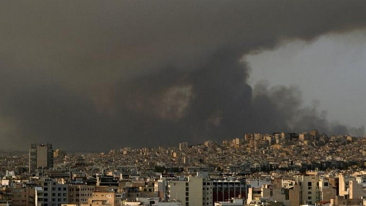 The fire near Athens is growing, people are being evacuated