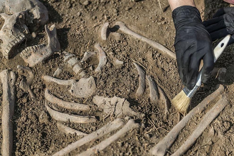 Archaeologists have unearthed a well-preserved skeleton during excavations in Pompeii
