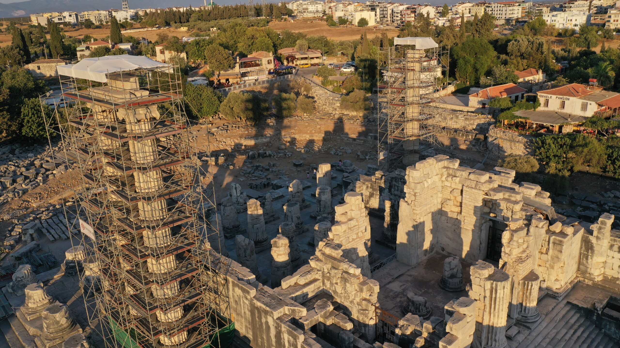 In Turkey, the columns of the ancient temple of Apollo are being restored