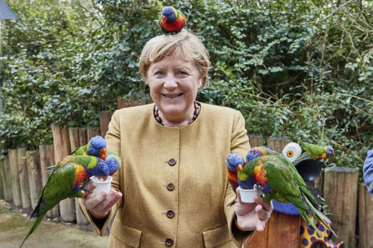 Parrot biting Angela Merkel (PHOTOS)