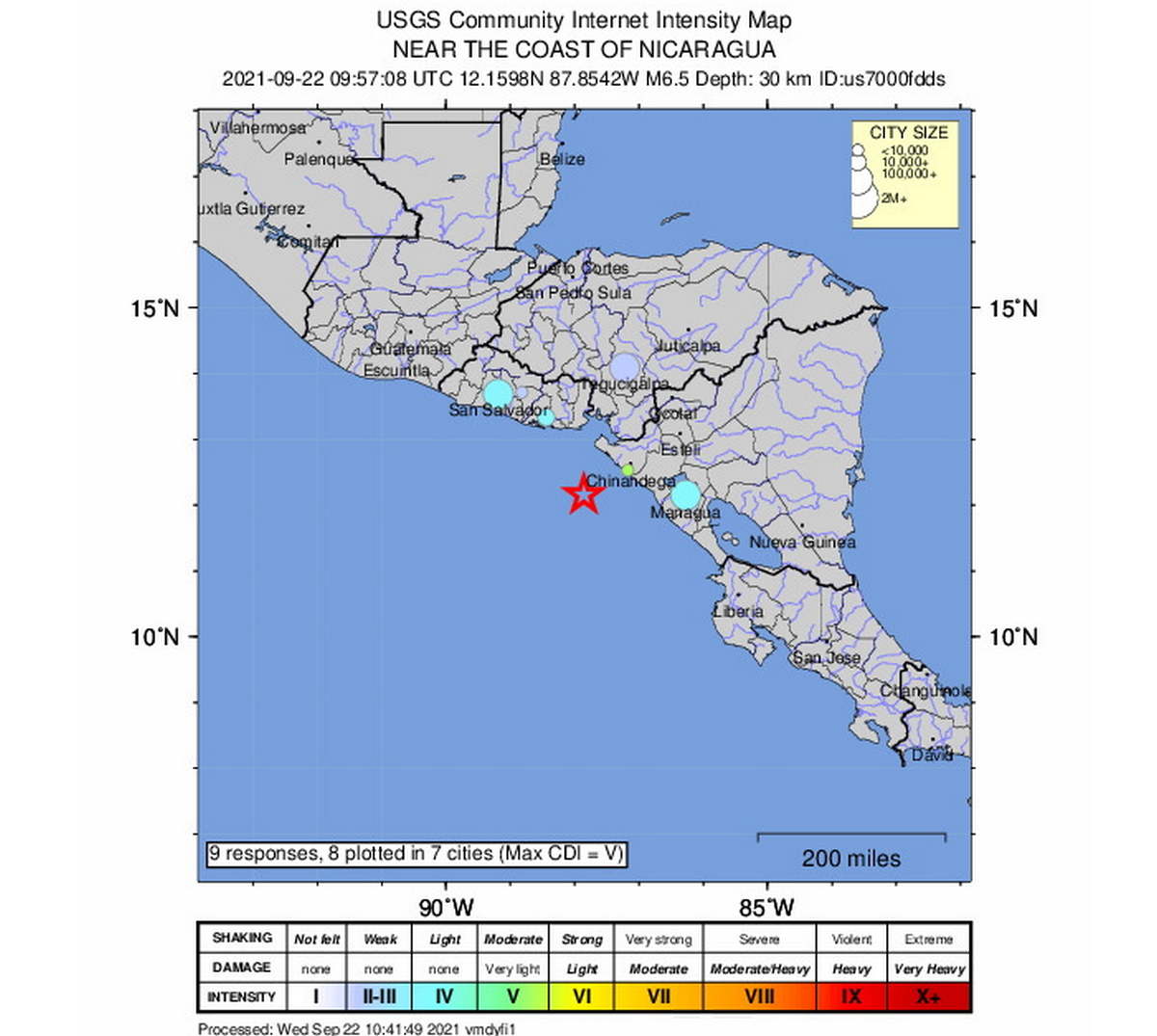 У Нікарагуа стався сильний землетрус