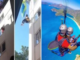 У Туреччині туристка повисла на парашуті між будинками