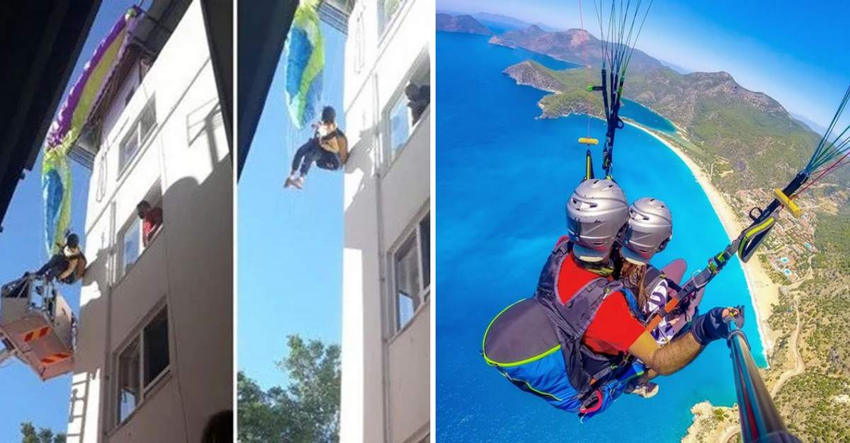 У Туреччині туристка повисла на парашуті між будинками