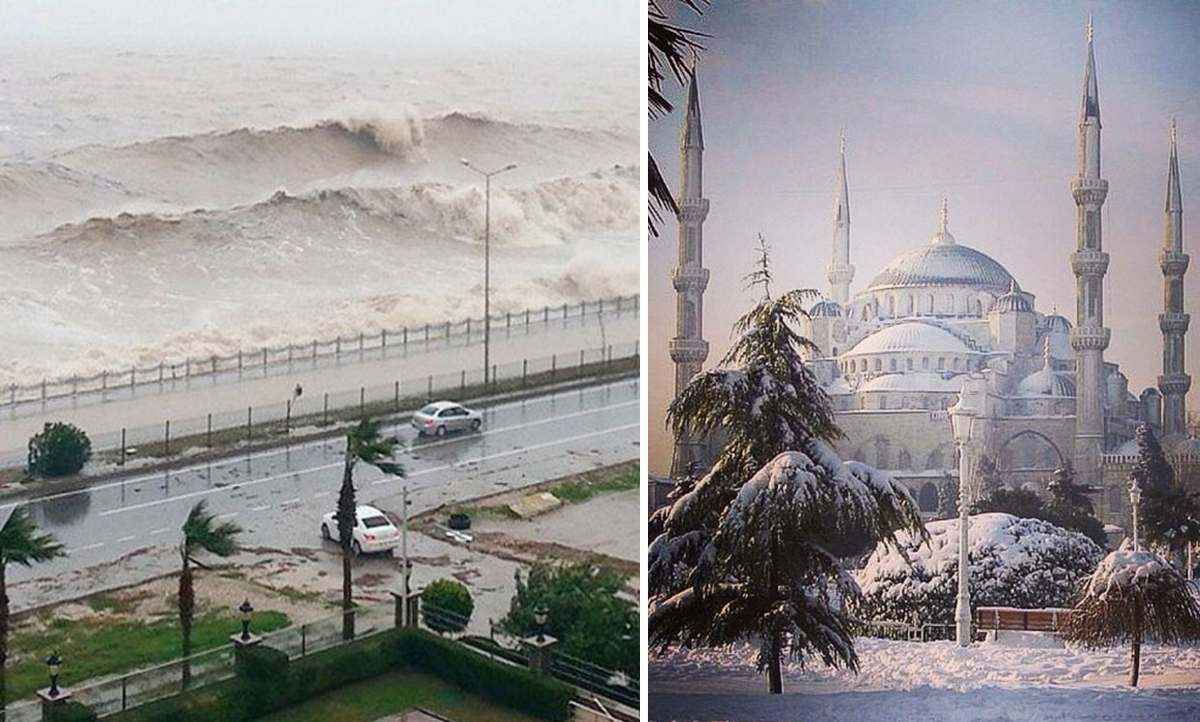 Туристів на курортах Туреччини попередили про морози, снігопад і ураган, що насувається.