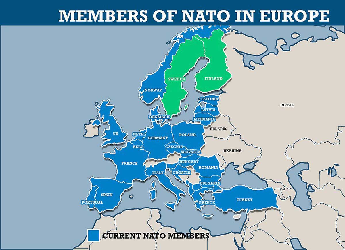 Россия присоединение к нато. Швеция и Финляндия вступление в НАТО на карте. Карта НАТО С Финляндией и Швецией. Финляндия в НАТО карта. Карта НАТО 2023 С Финляндией.