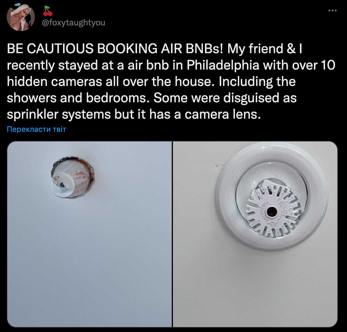 A tourist rented an apartment on vacation and found 10 hidden cameras in it
