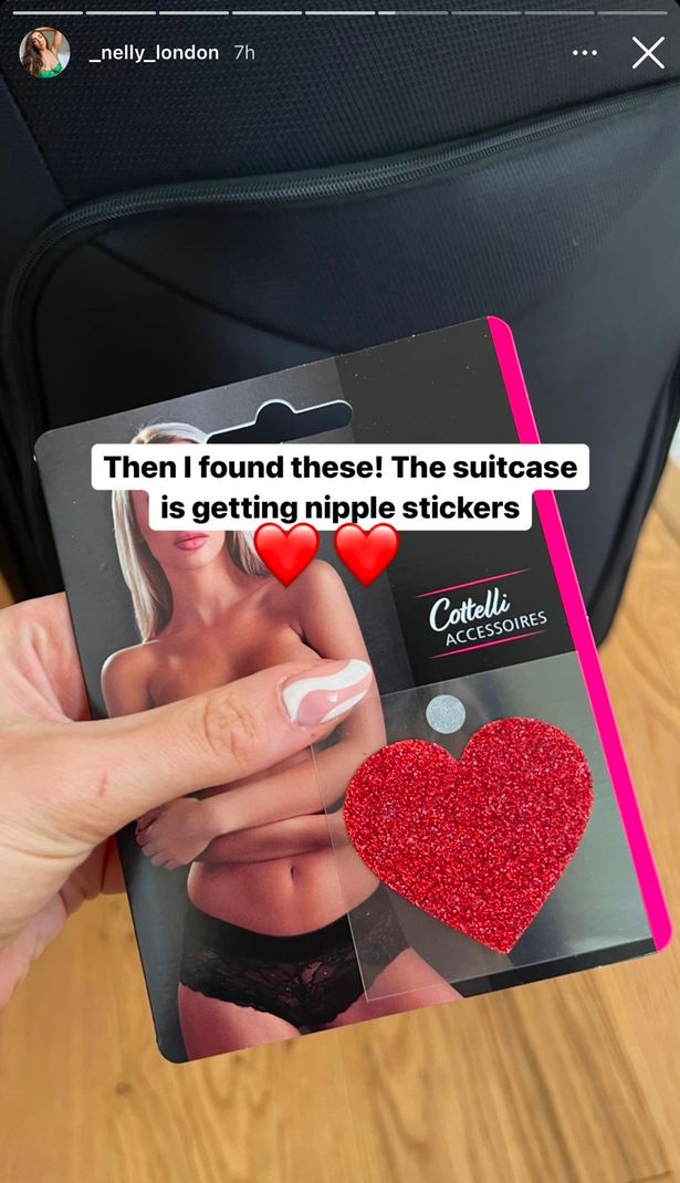 The blogger found an unusual use for nipple stickers while traveling