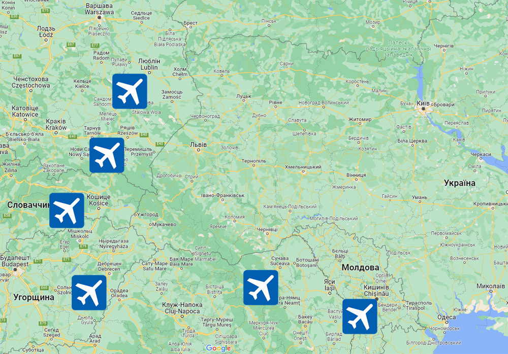Ukrainians were told about the nearest border airports through which they can return to Ukraine or fly