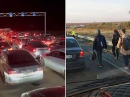 З'явилися відео з чергами на кордоні Росії та Казахстану