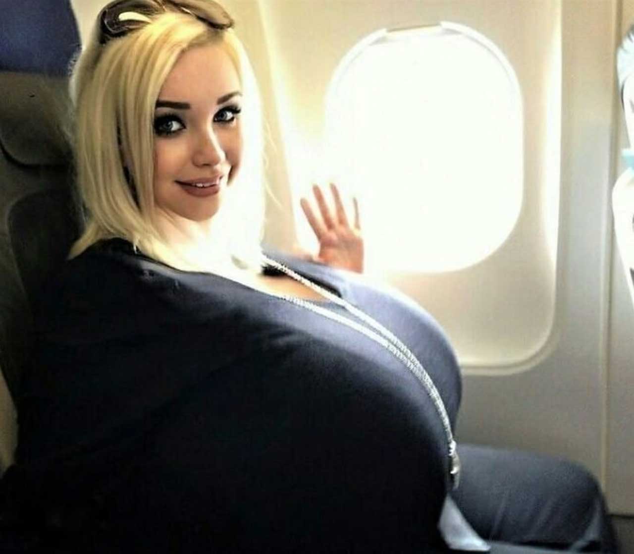 British model harassed on a plane for huge breasts that are bigger than her head