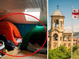 Втікачам із Росії почали здавати намети всередині кімнати в будинку в Тбілісі