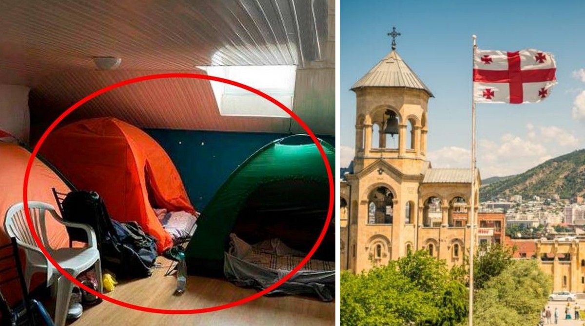 Втікачам із Росії почали здавати намети всередині кімнати в будинку в Тбілісі