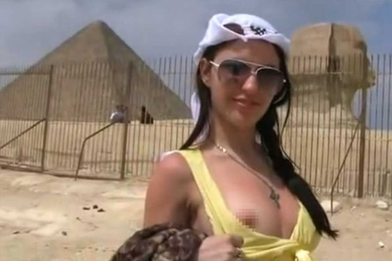 Egyptians shocked by lewd video of the porn star in front of pyramids and sphinx