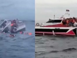 Тонучий катер із туристами на Балі потрапив на відео