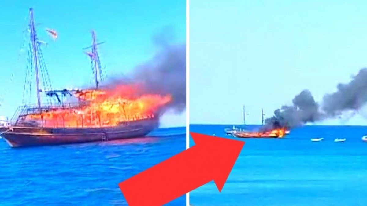 У Греції корабель із десятками туристів спалахнув у відкритому морі: відео