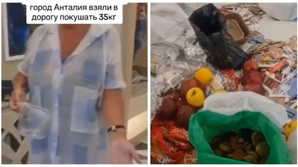 Російські туристи намагалися вивезти 35 кілограмів їжі з готелю у Туреччині: відео