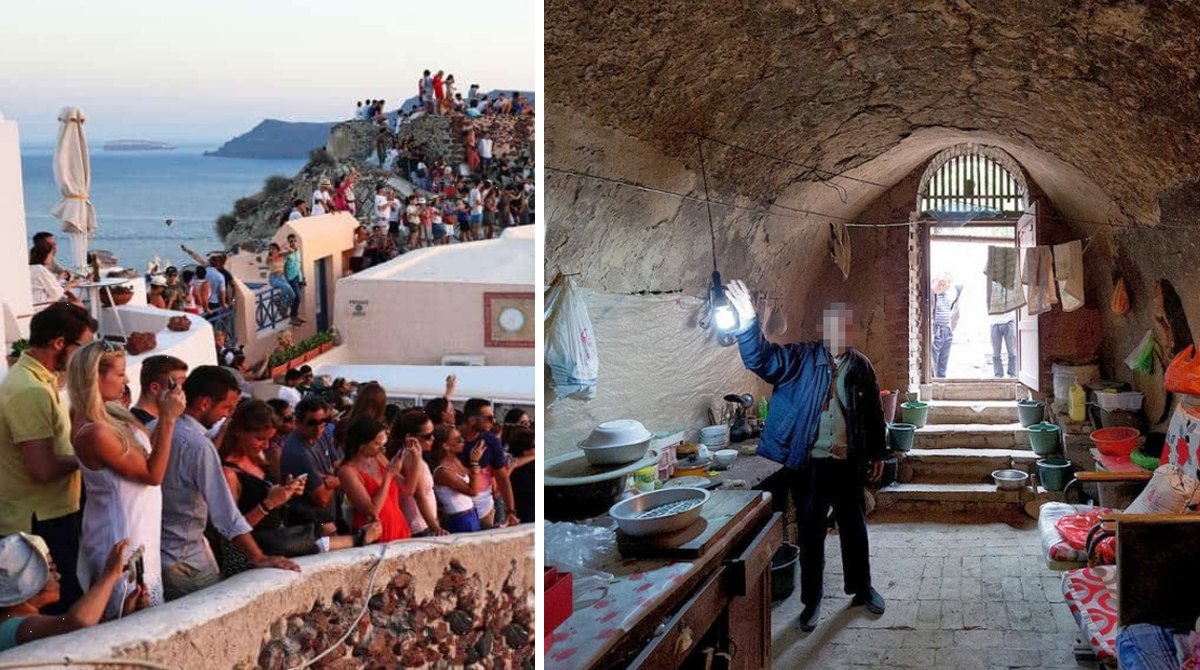 Місцеві жителі Санторіні змушені жити в печерах через наплив туристів: натовп такий, що вже неможливо пересуватися вулицями