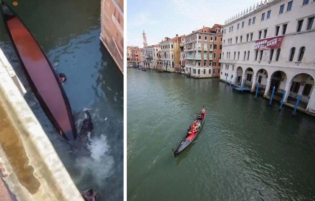 У Венеції туристи не послухалися гондольєра і опинилися у крижаній воді