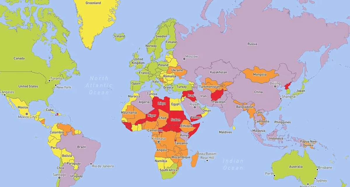 Україна потрапила до списку екстремально небезпечних країн світу