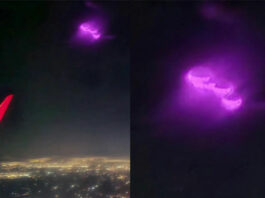 "Рожеве НЛО" зняла на відео бортпровідниця під час польоту з Великобританії до Польщі