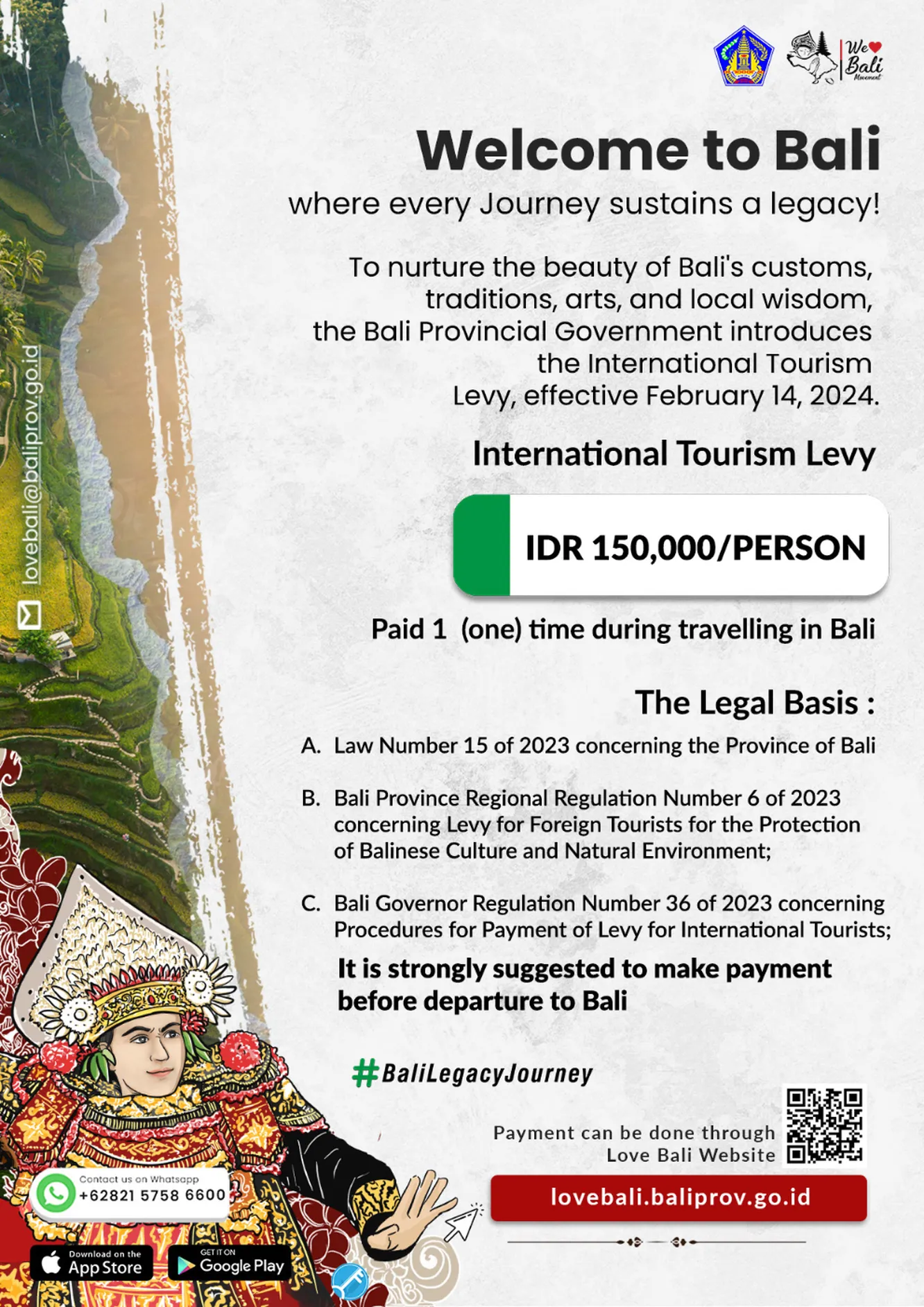 A new tourist tax has been introduced in Bali. But not everyone can contribute to it